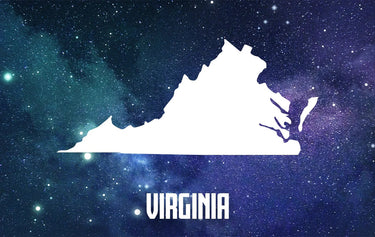 State shape of Virginia with galaxy background