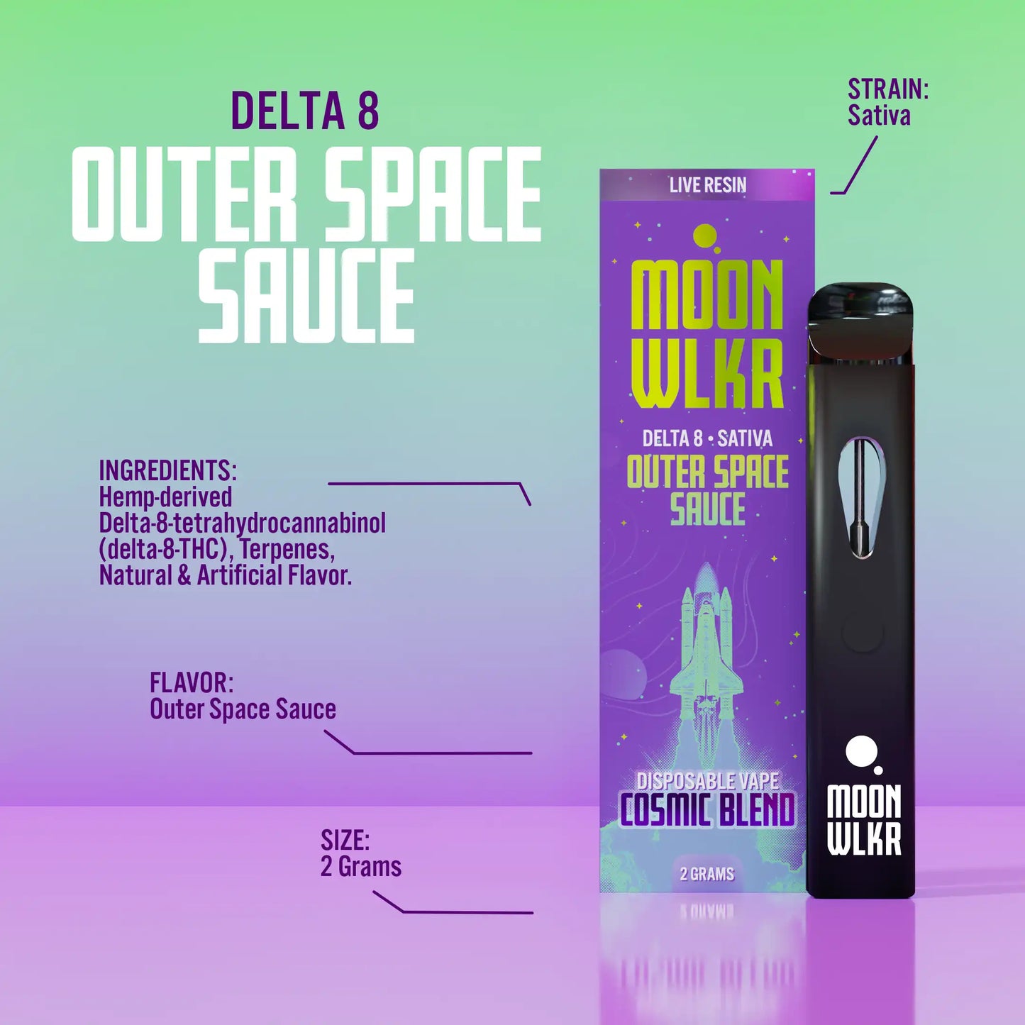 Delta 8 2G Disposable — Outer Space Sauce