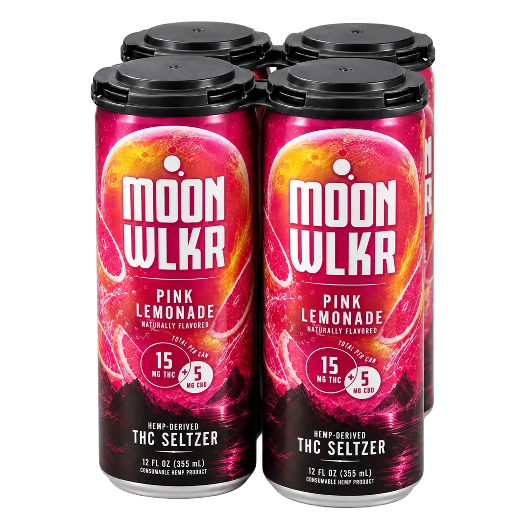 Moonwlkr Pink Lemonade Delta 9 THC Drinks in a 4 pack