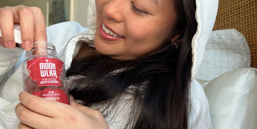 Woman getting a Moonwlkr edible