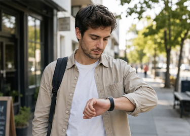 Man checking the time on his watch