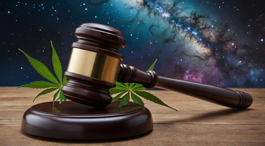 THCA leaves and a legal gavel