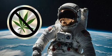 Astronaut in space with NO THC symbol