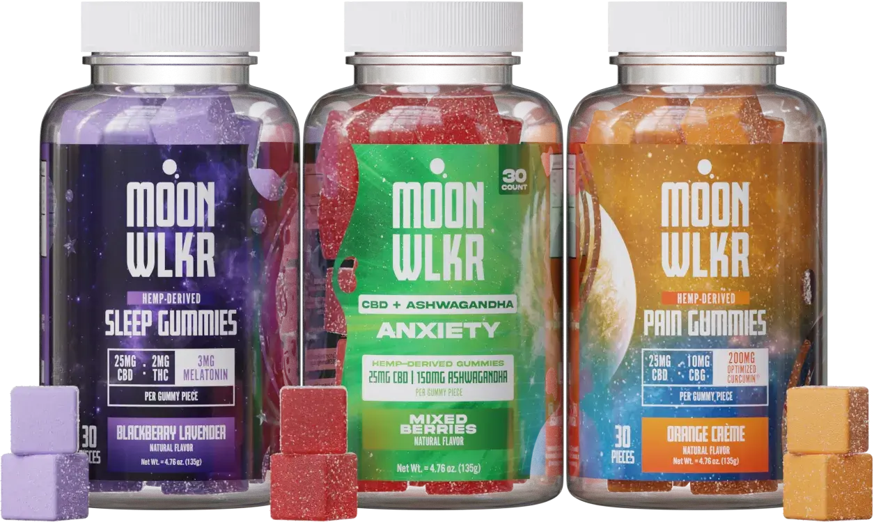Moonwlkr gummies for sleep, anxiety, and pain