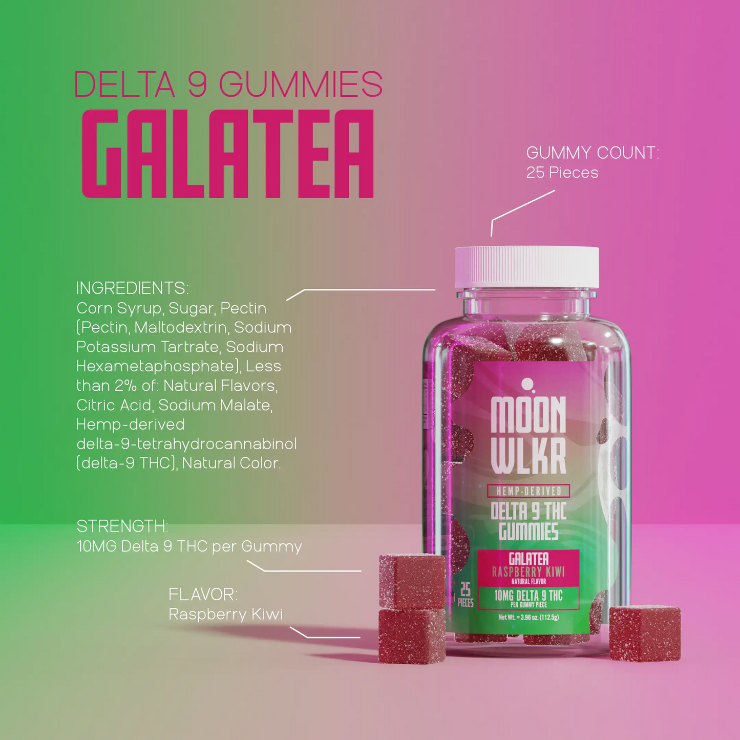 Delta 9 Gummies — Raspberry Kiwi