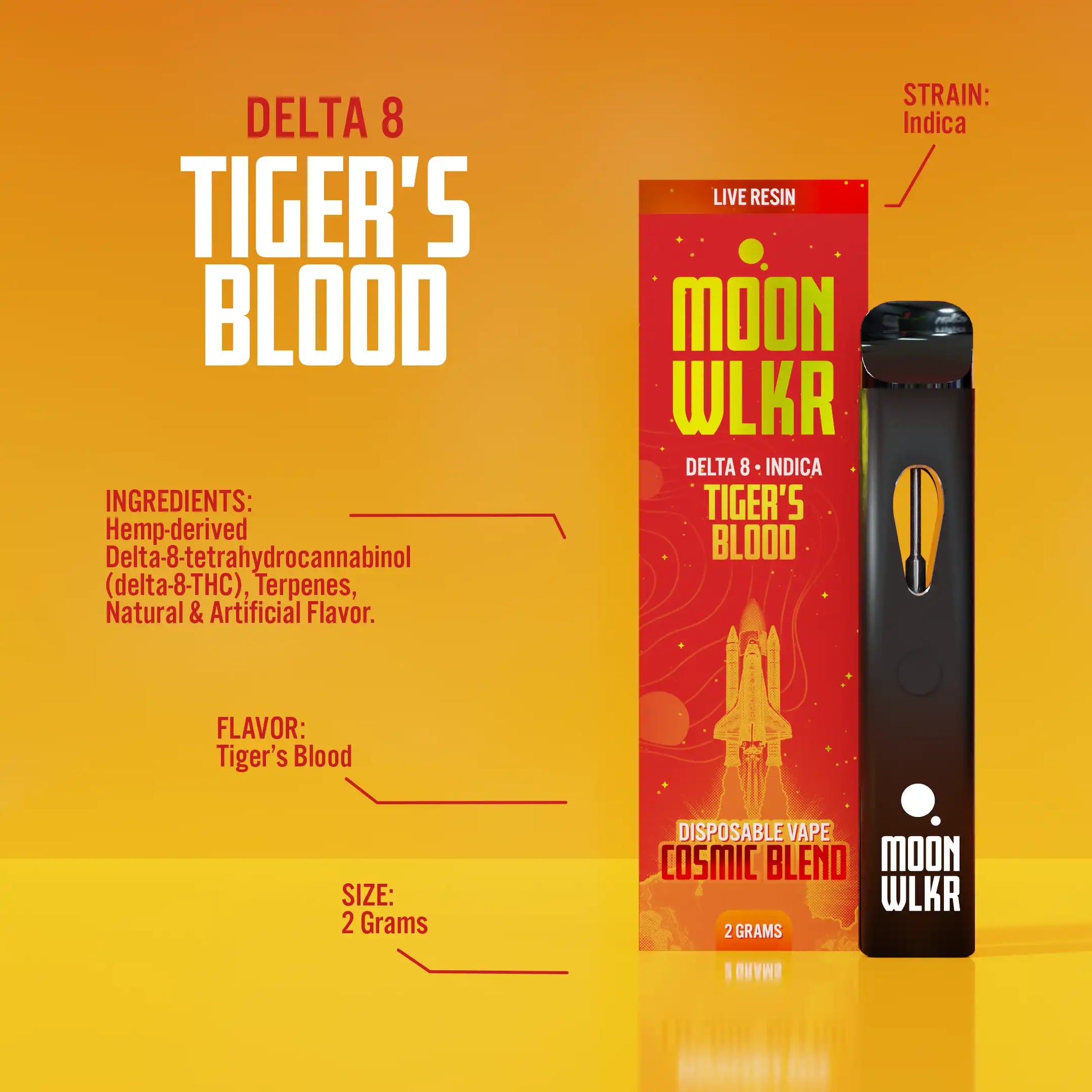 Delta 8 2G Disposable Tiger's Blood - Moonwlkr MoonWlkr Delta 8 2G Disposable Tiger's Blood - Moonwlkr MoonWlkr