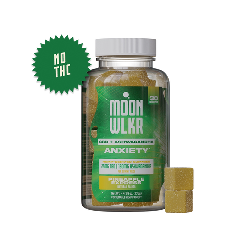 CBD and Ashwagandha anxiety gummies in pineapple flavor