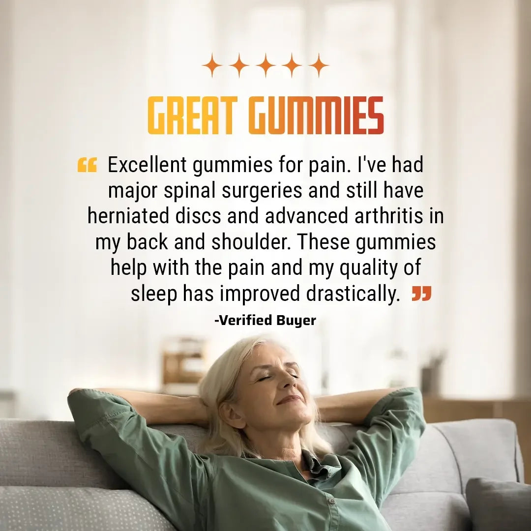 CBD, CBG, THC pain relief gummies 5 star review