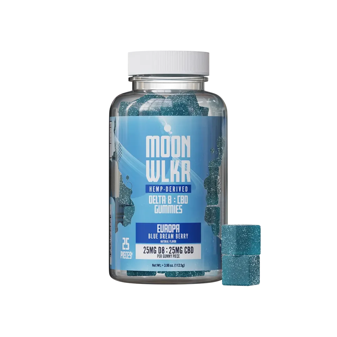 Delta 8 and CBD gummies in blue dream berry flavor