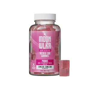 Delta 8 and CBD gummies in sour strawberry flavor