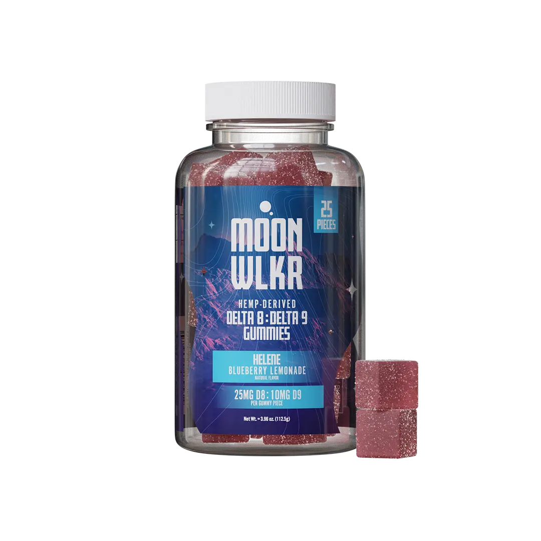 Delta 8 and Delta 9 THC Gummies in blueberry lemonade flavor