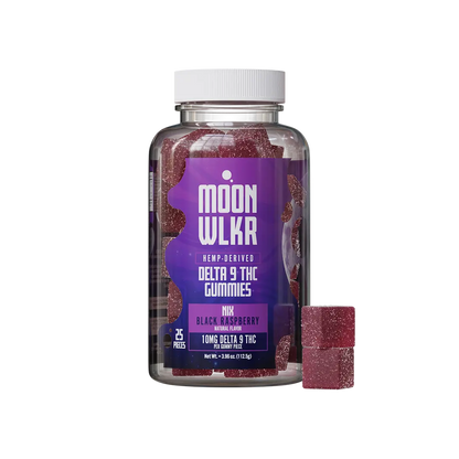 Delta 9 THC gummies in black raspberry flavor