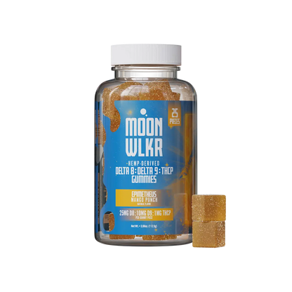 THCP, Delta 8, Delta 9 THC blend gummies in mango punch flavor