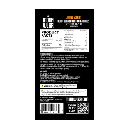 Ingredient Panel for Delta 8 THC Myserty flavor gummies