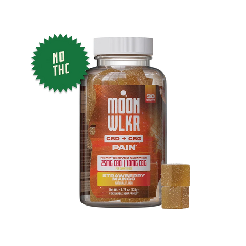 CBD : CBG Pain Relief Gummies - Strawberry Mango | MoonWlkr