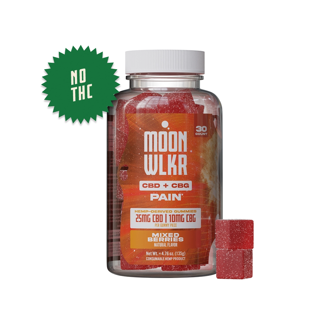 CBD and CBG Pain relief gummies in mixed berry flavor