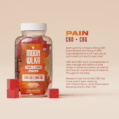 CBD:CBG Pain Relief Gummies — Mixed Berry