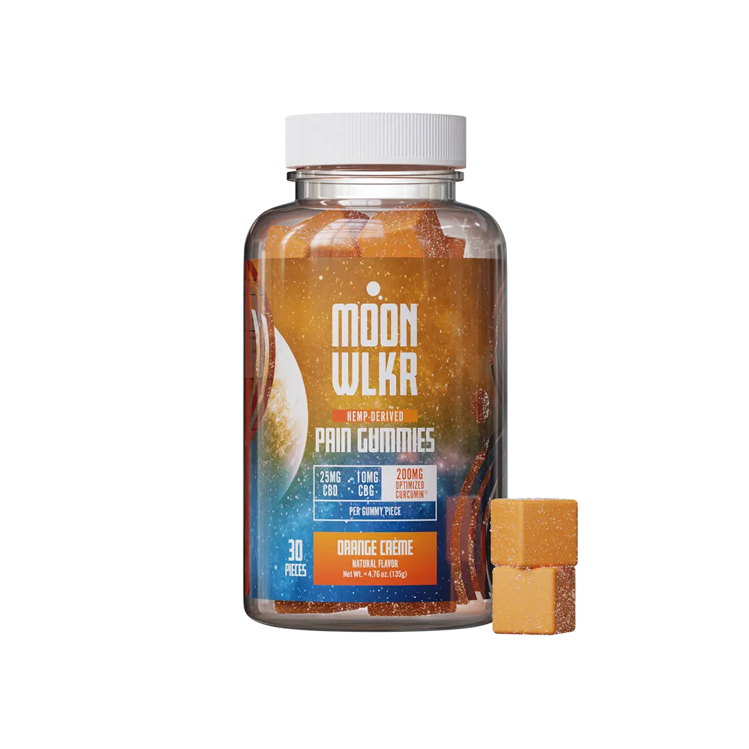 CBD and CBG pain relief gummies in orange creme flavor