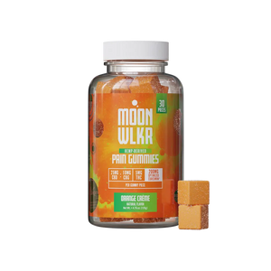 CBD, CBG, and THC gummies for pain relief in orange creme flavor
