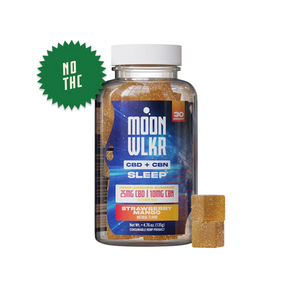 CBD and CBN sleep gummies in strawberry mango flavor
