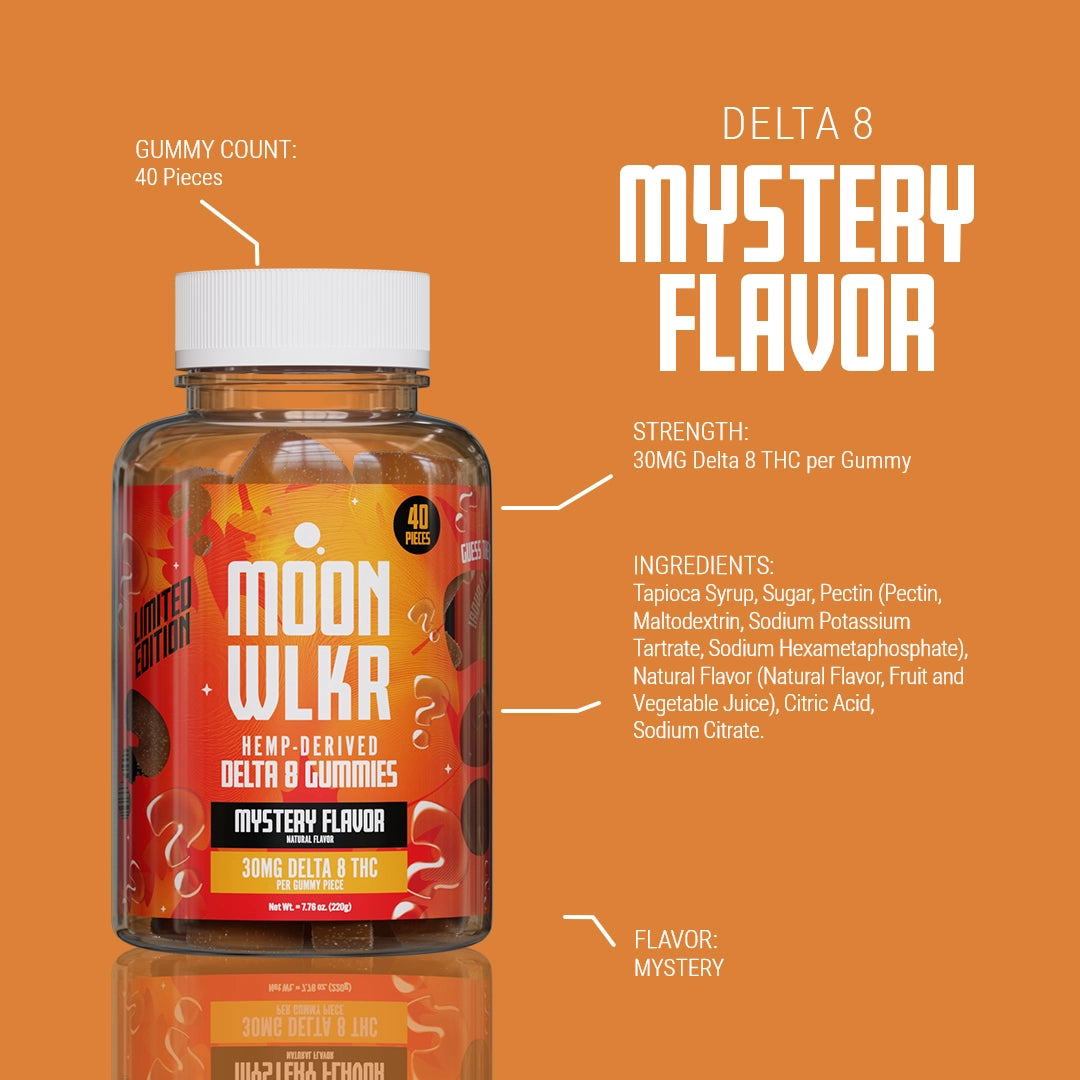 Delta 8 THC Mystery Flavor Gummies Callout Image
