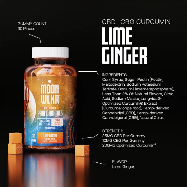 CBD : CBG Pain Relief Gummies — Lime Ginger