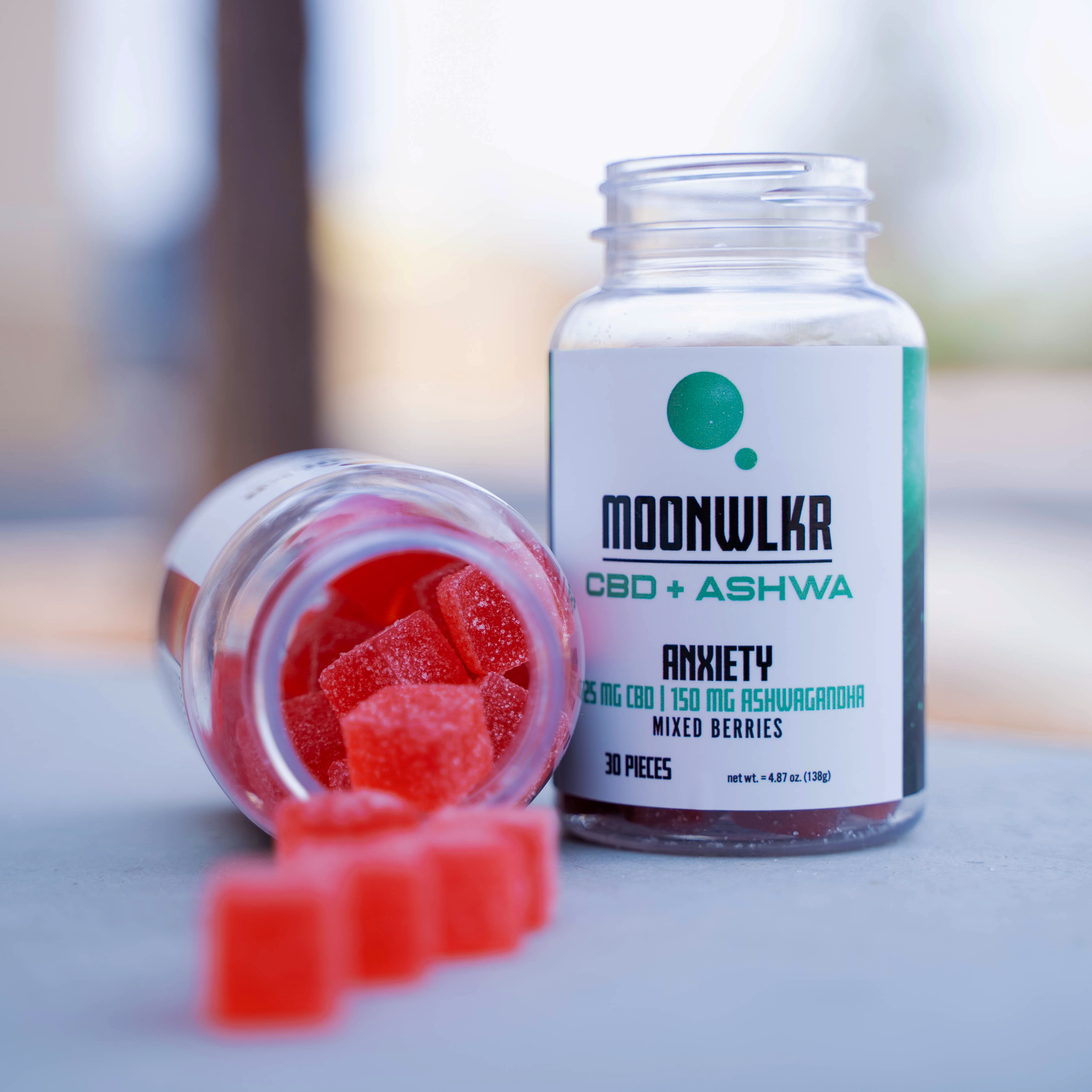 CBD:Ashwagandha Stress Relief Gummies — Mixed Berry - MoonWlkr