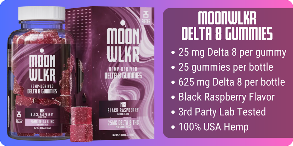 Moonwlkr Delta 8 Black Raspberry Gummies Infographic