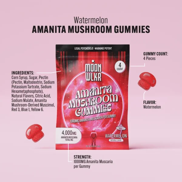 watermelon amanita mushroom gummies