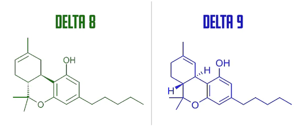 delta 8 vs delta 9 chemical structure